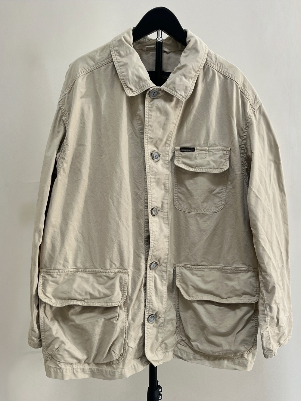 Vintage Beige Field Utility Barn Coat Jacket 100% Cotton